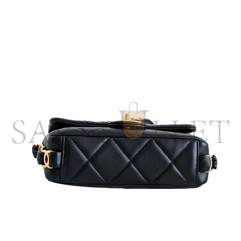 Ch*el master double c thick chain cover mini black as5174 (17*12*4.5cm)